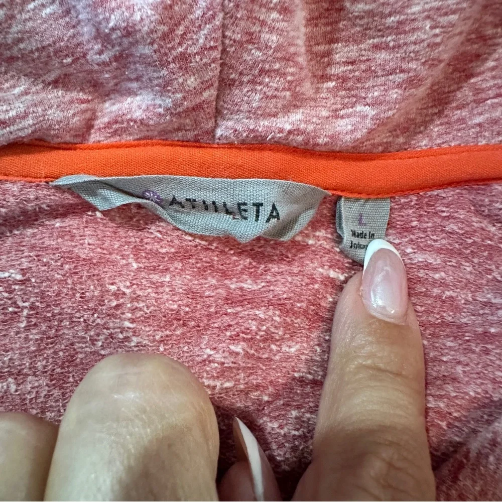 Athleta Cozy Cowl Neck Pullover Top Heathered Pink Thumbholes Size L - Picture 10 of 16